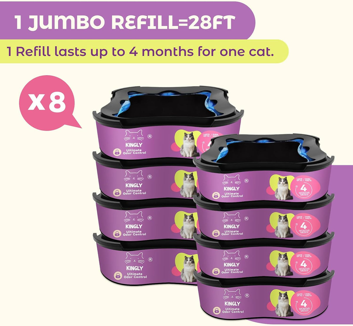 Durable polyethylene plastic material detail on pet litter refill