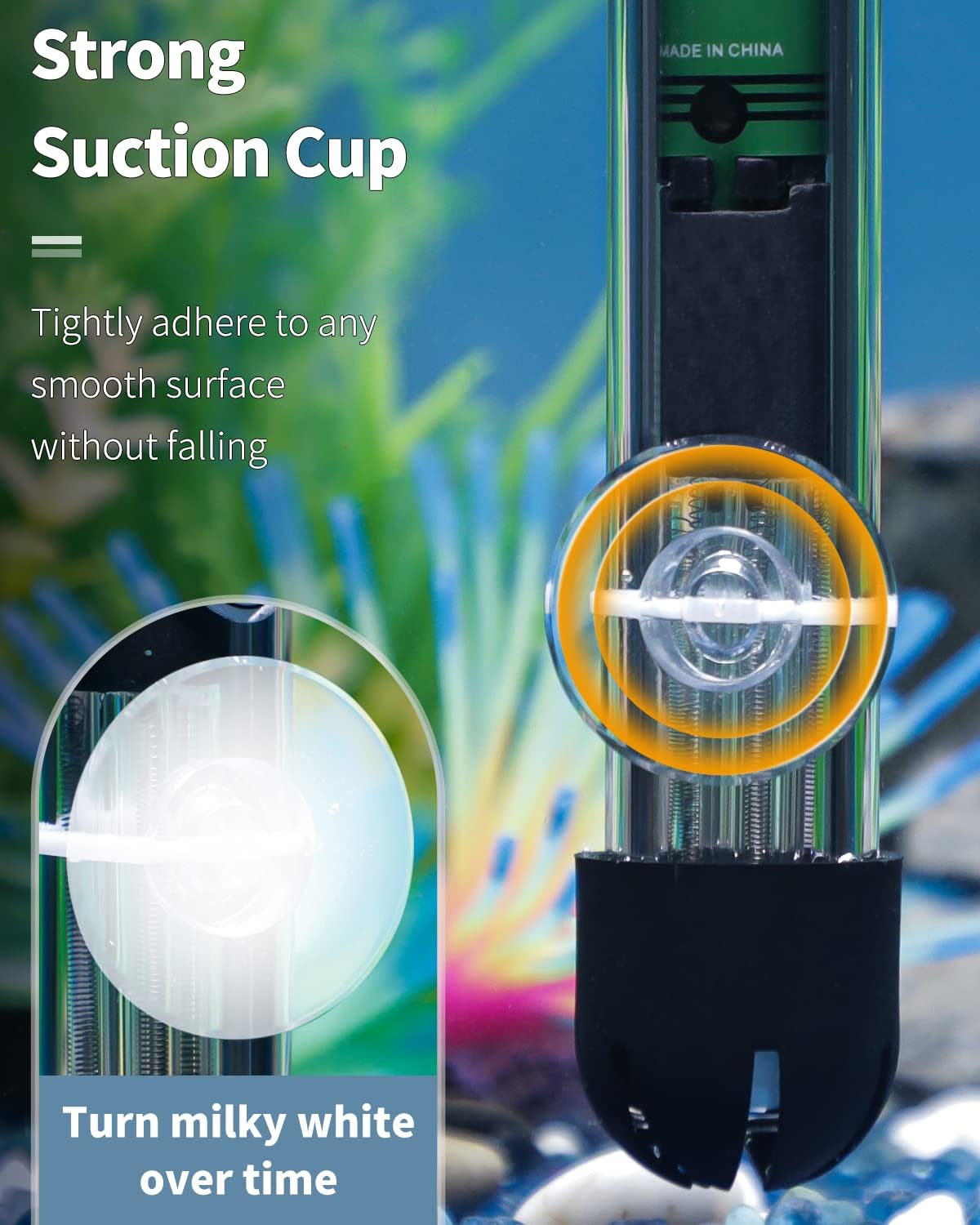 Close-up view of adjustable nylon zip ties inserted into suction cup bases.