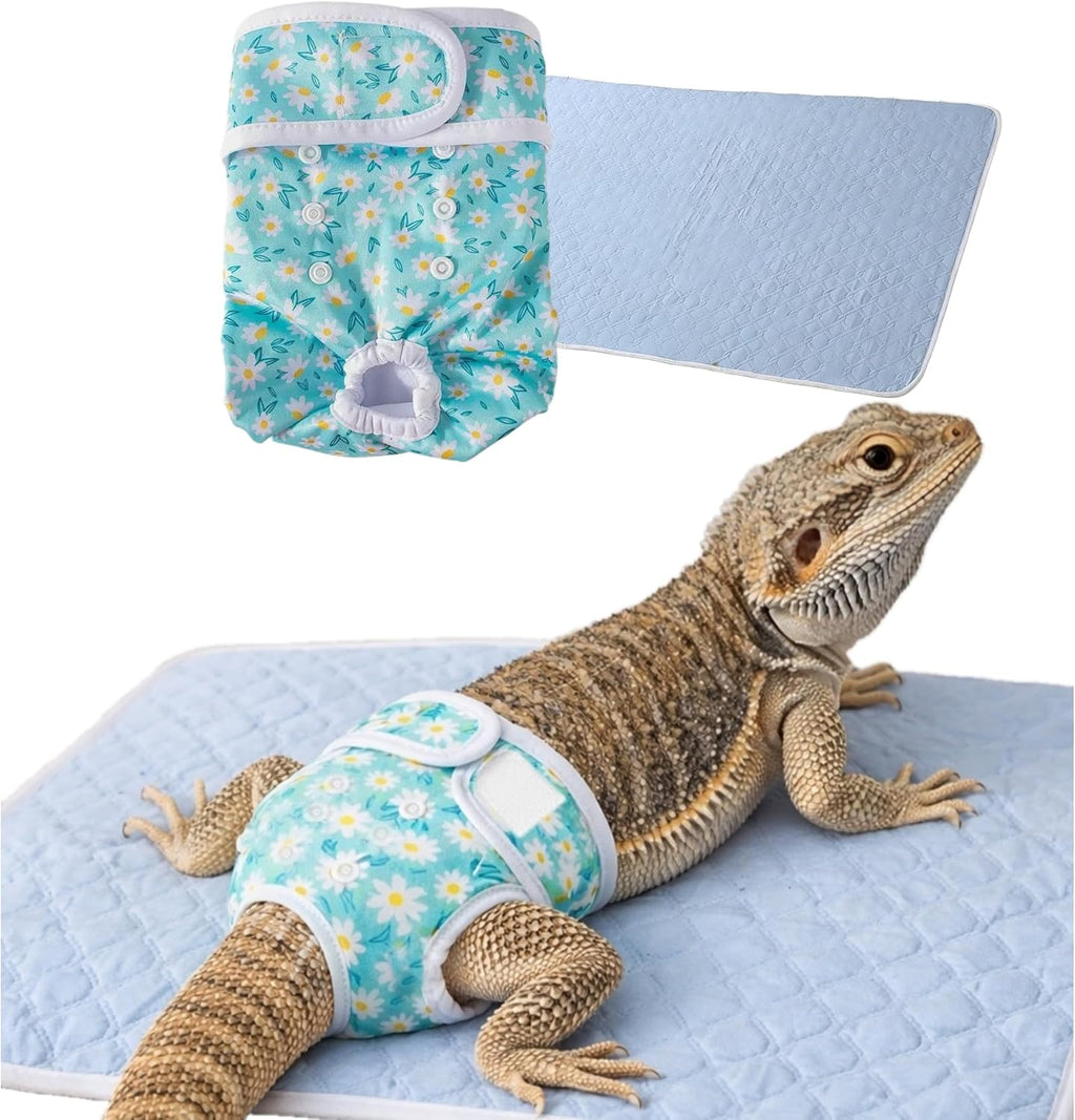 Homedy Crafts bearded dragon diaper and pad set front view