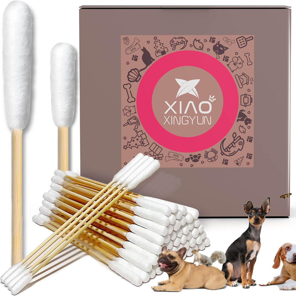Xiaoxingyun 6 inch long cotton swabs for pet ear cleaning front view