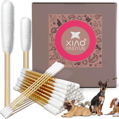 Xiaoxingyun 6 inch long cotton swabs for pet ear cleaning front view