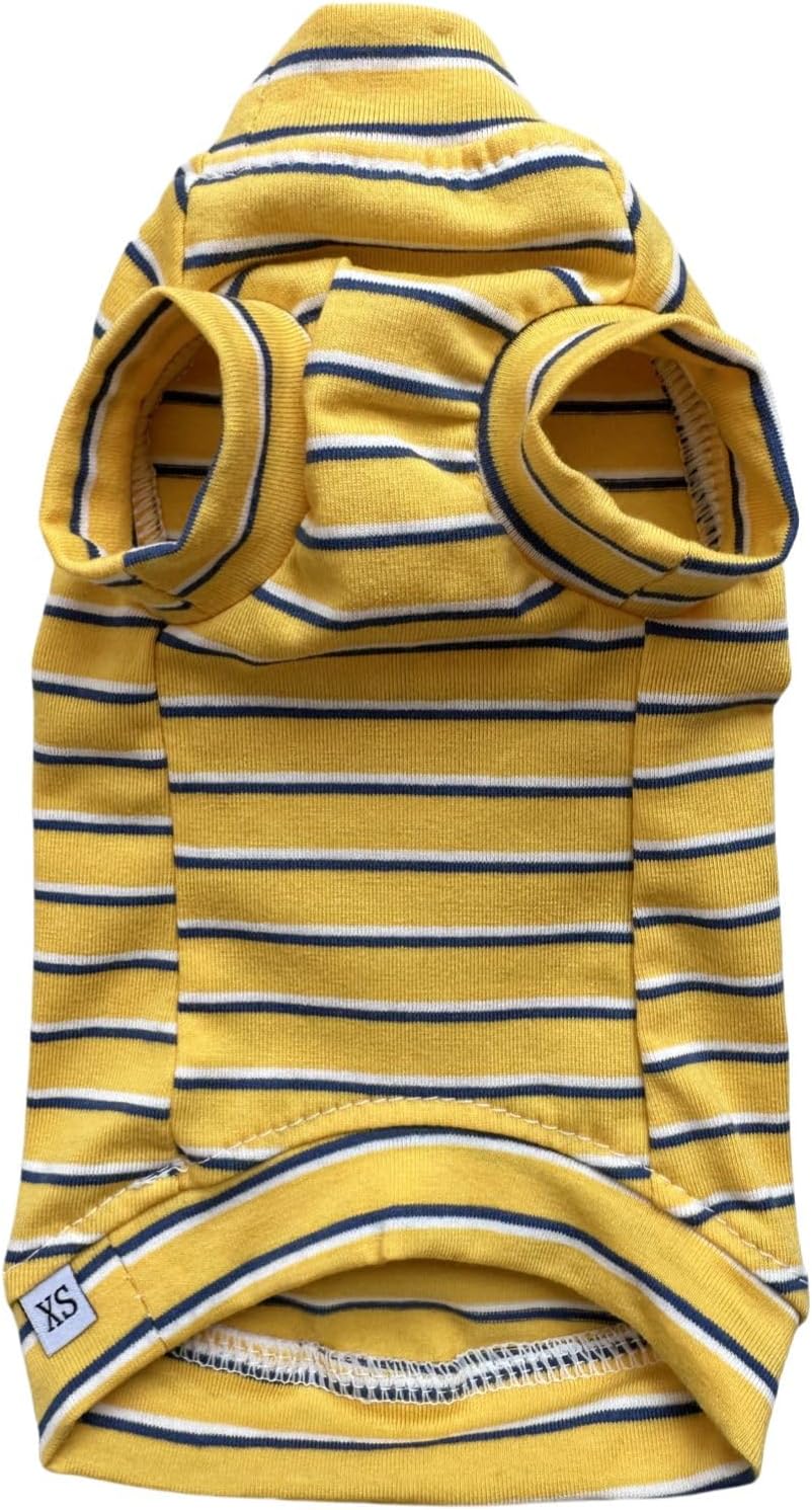 Vintage Stripes Sphynx Hairless Cats Shirt Cotton Cat Turtleneck Pet Clothes Kitten T-Shirts with Sleeves for Sphynx Cornish Rex, Devon Rex, Peterbald (Grey Stripe, X-Small (Pack of 1)) - Image 13