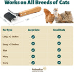 FelineFun pet shedding brush showing the contrast between the dematting and deshedding sides