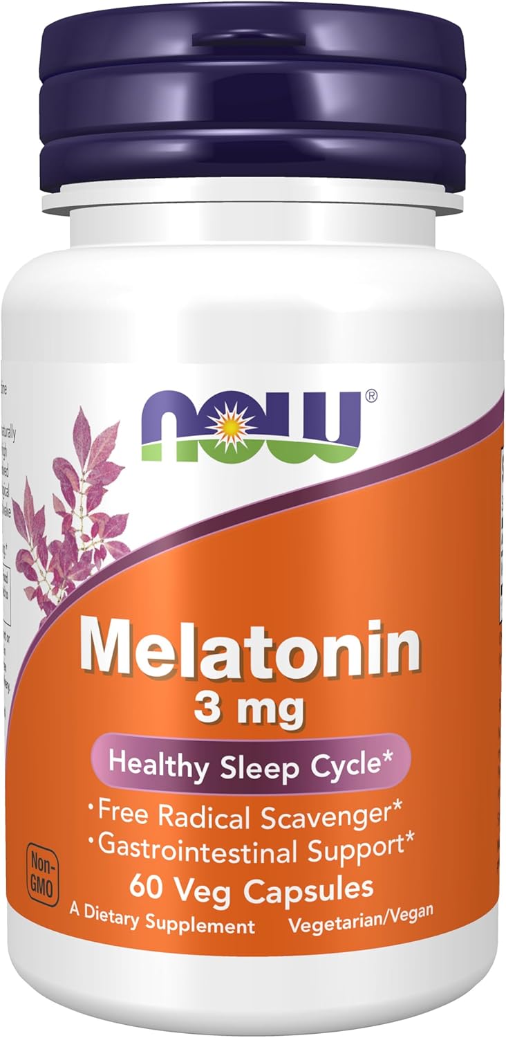NOW Foods Supplements, Melatonin 3 mg, Free Radical Scavenger*, Healthy Sleep Cycle*, 180 Veg Capsules - Image 9