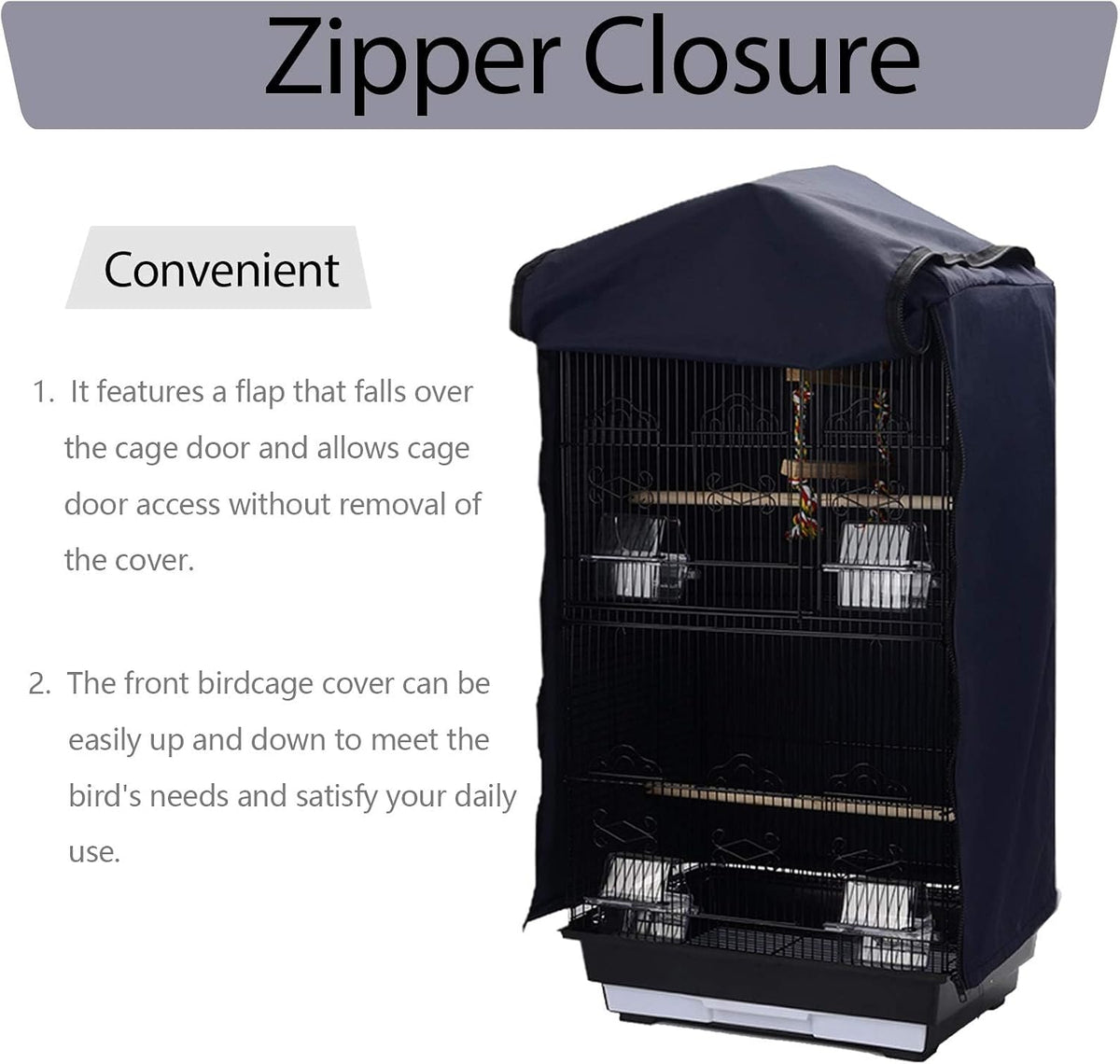 Large bird cage blackout cover demonstrating light-proof protection