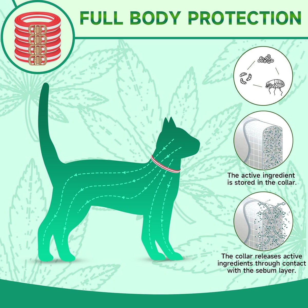 Adjustable buckle mechanism on cat flea collar