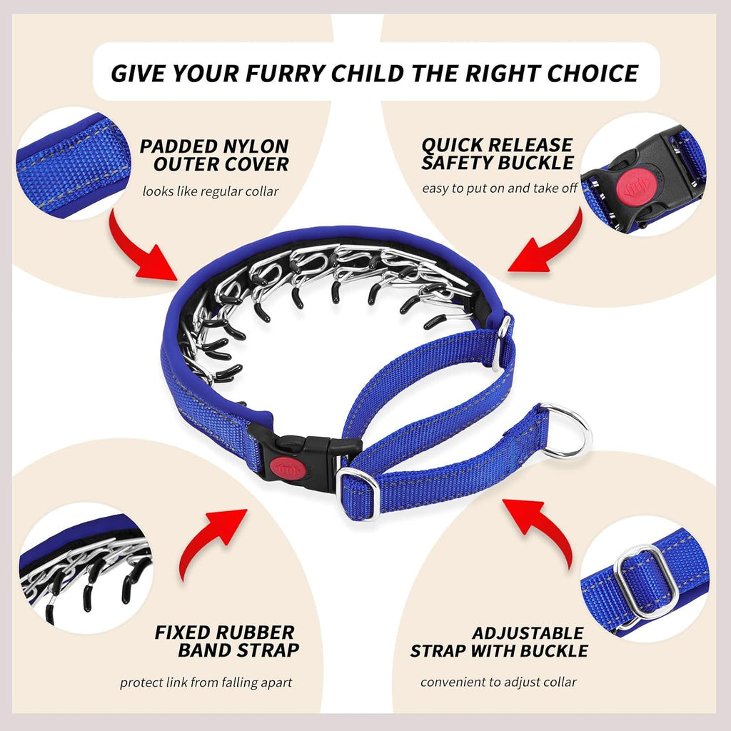 Side view showing quick release buckle on Anglevate dog collar