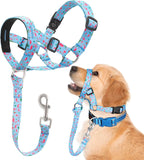 Dog Head Collar, Printed No-Pull Headcollar, Adjustable Dog Head Halter Gentle Lead with Safety Link, 3 Colors Muzzle Leash for Small Medium Large X-Large Dogs Easy Walks(Large, Mimosa) - Image 11