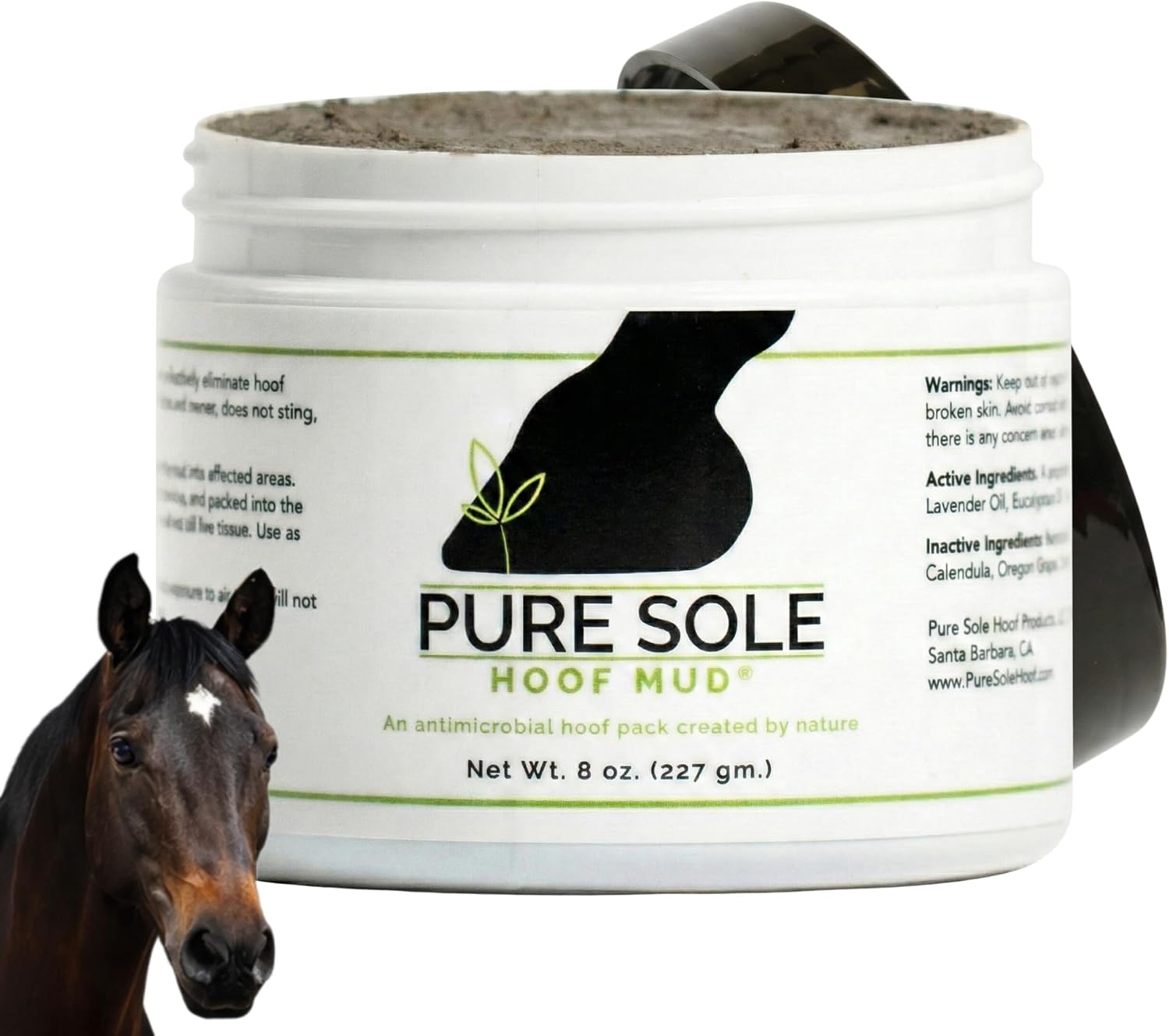 Pure Sole Hoof Clay for horses eight ounce container front view