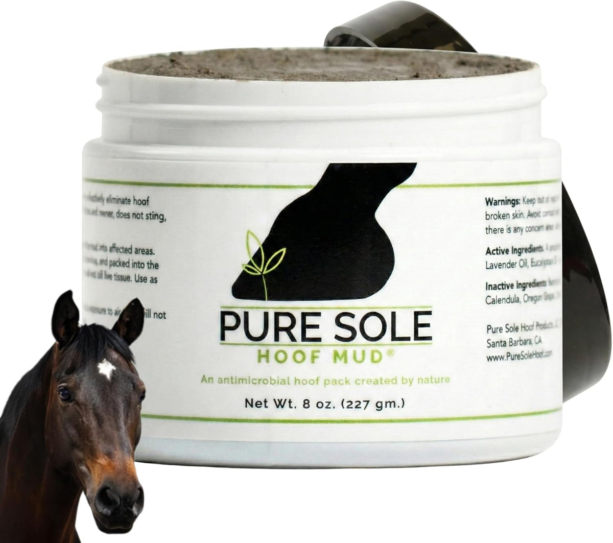 Pure Sole Hoof Clay for horses eight ounce container front view