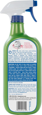 Simple Green pet cleaning spray bottle back label details