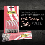 Fussie Cat Chicken and Beef creamy cat treat pouch packaging