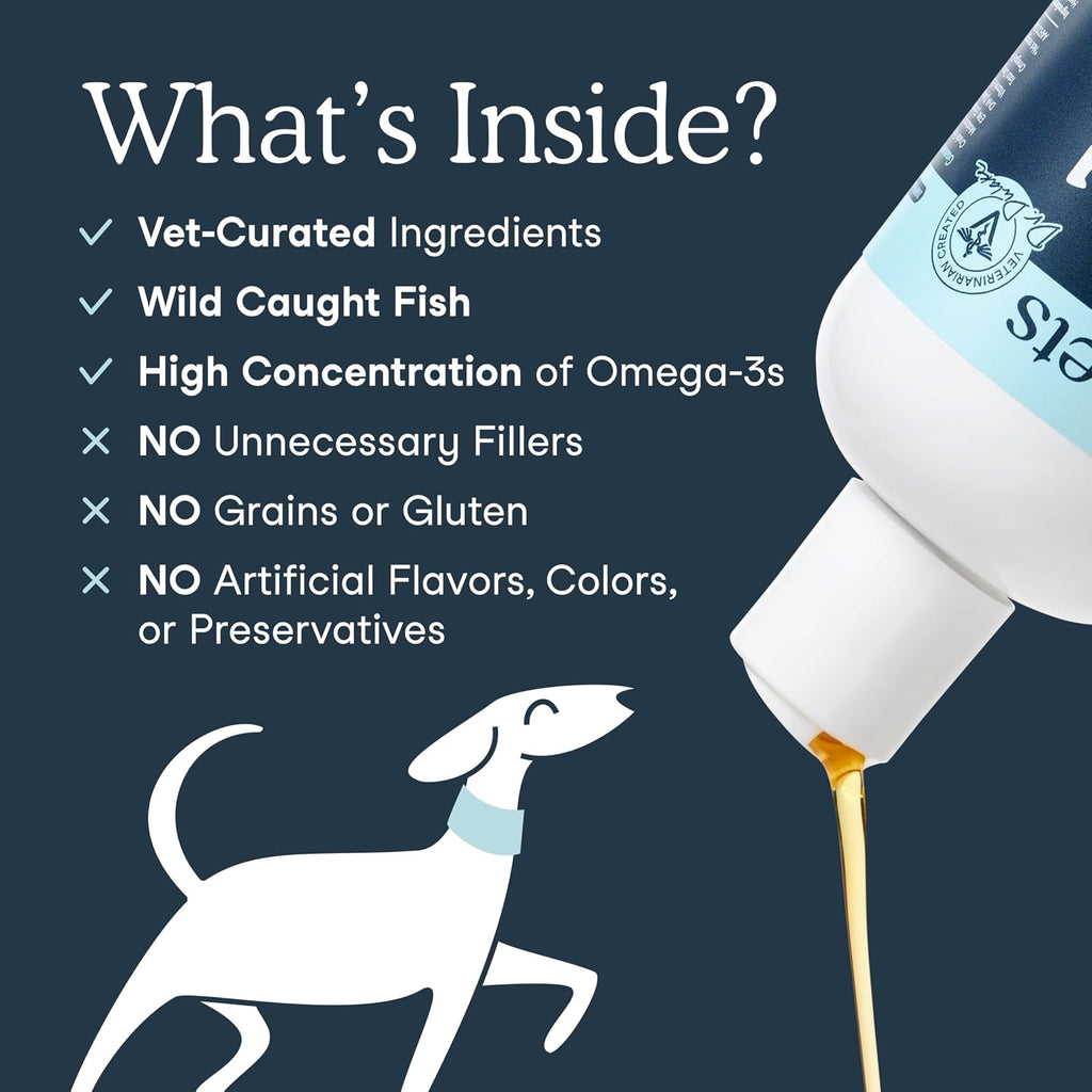 Wild caught fish oil liquid for dogs and cats joint care