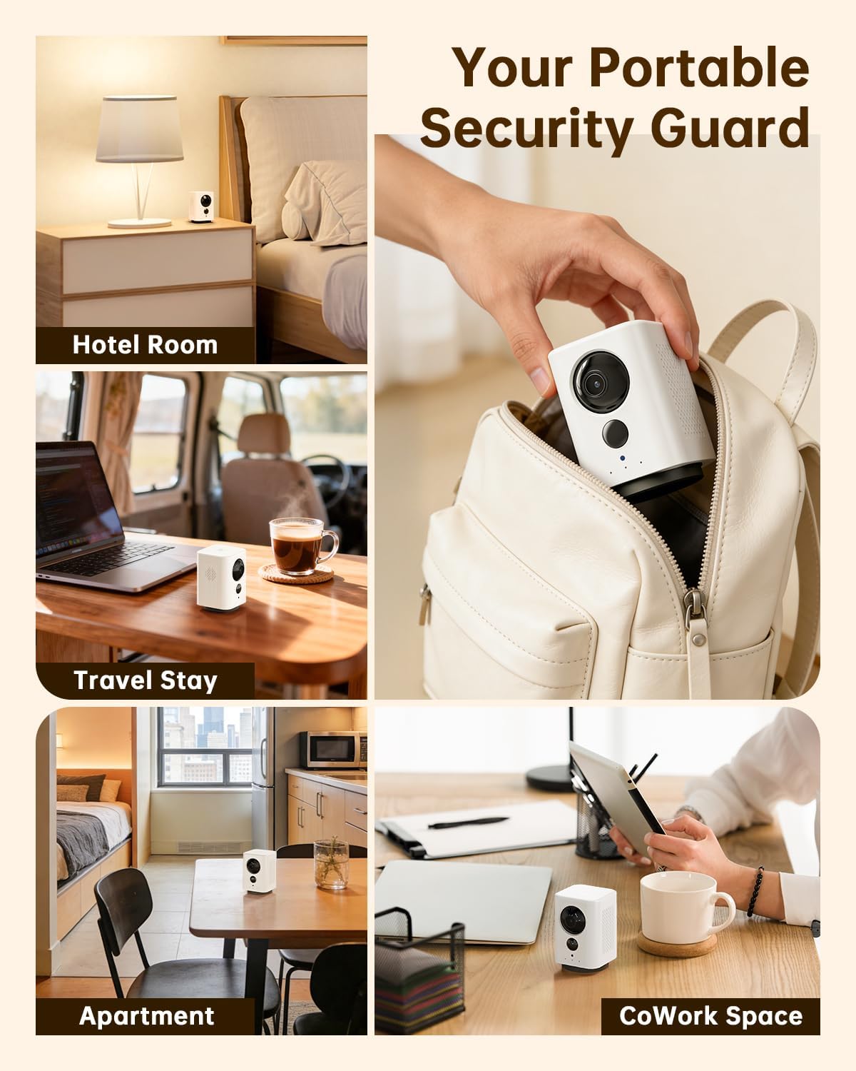 Side profile of portable ELYSOO home security device