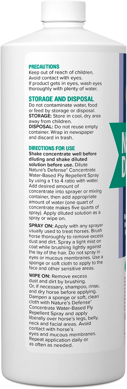 Farnam Nature's Defense Concentrate, Water-Based Botanical Fly Repellent Spray for Horses, Ideal for Sensitive Skin, 32 oz - Image 11