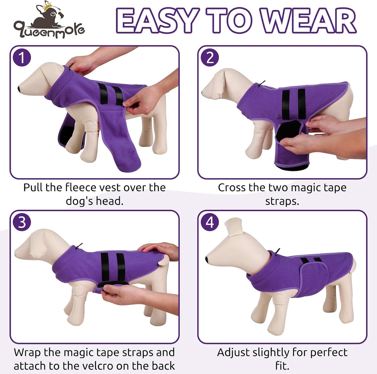 Queenmore warm pet clothes soft fleece fabric texture detail