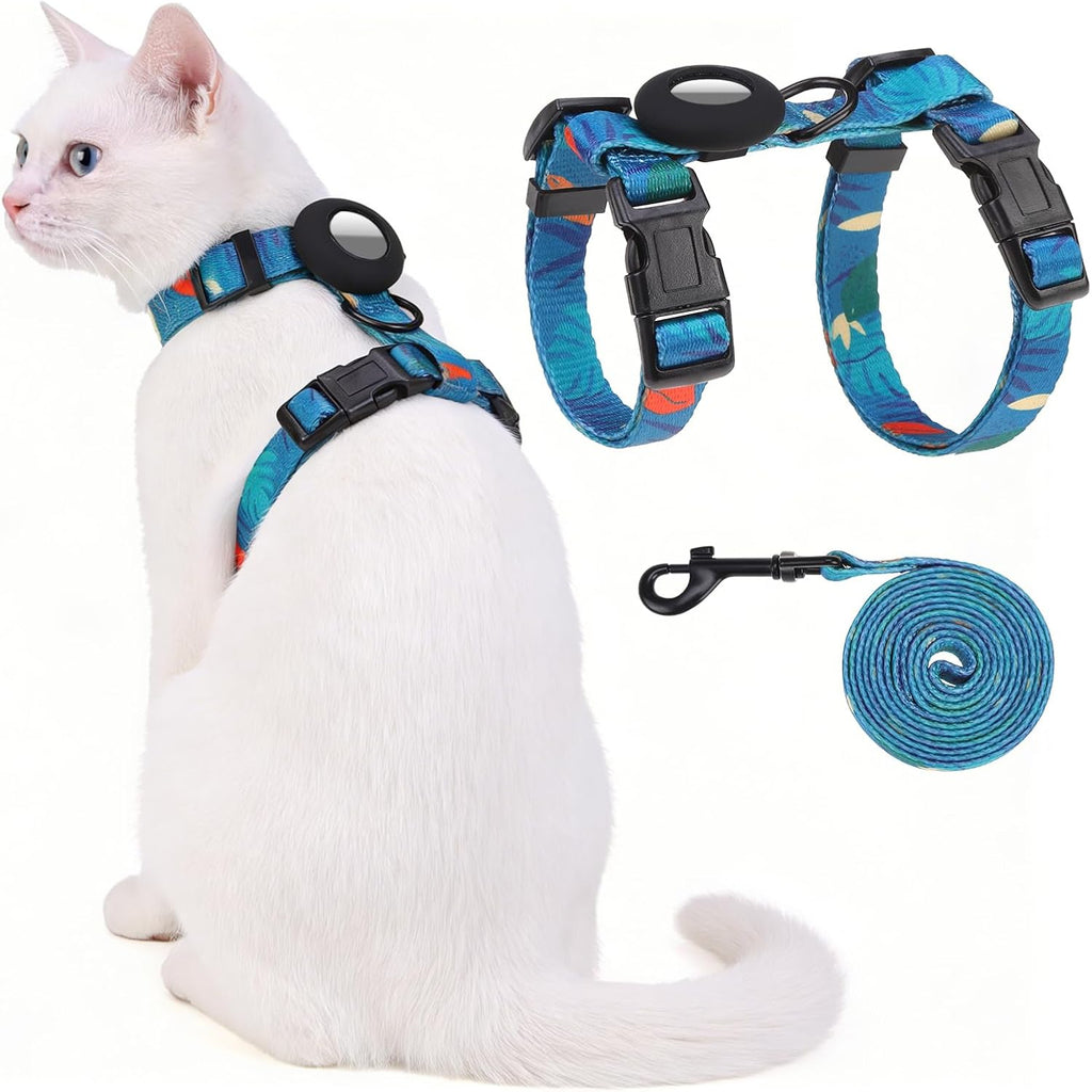 Cat Harness and Leash Set with Airtag Holder for Walking & Travelling, Escape Proof Cat Harness for Small Medium Large Kitten, Adjustable Lightweight Soft Cat Vests (Purple) - Image 13