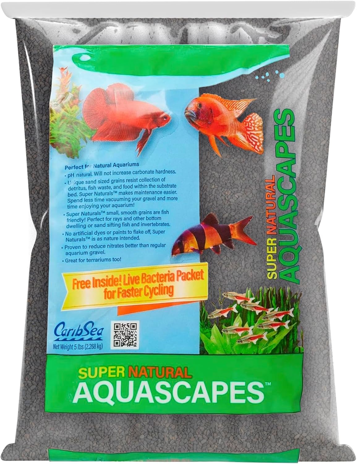 CaribSea Super Natural Midnight River Sand 10 lbs front view