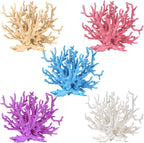 ASUNFO artificial coral reef decor 5 pack front view in a clean freshwater aquarium landscape