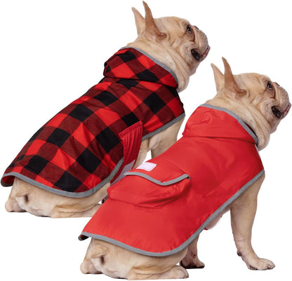 HDE Reversible Hooded Dog Raincoat Slicker Poncho for Small Medium Large Dogs - Ducks Yellow - L - Polyester - Image 11