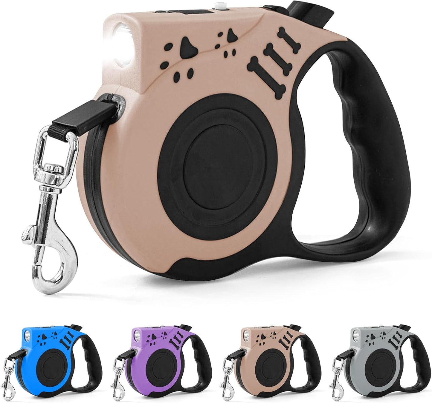 Retractable Dog Leash with USB Rechargeable Flashlight for Night Walks, 16FT Automatic Telescopic Tractor Dog Leash for Small and Medium Dogs, Purple - Image 9