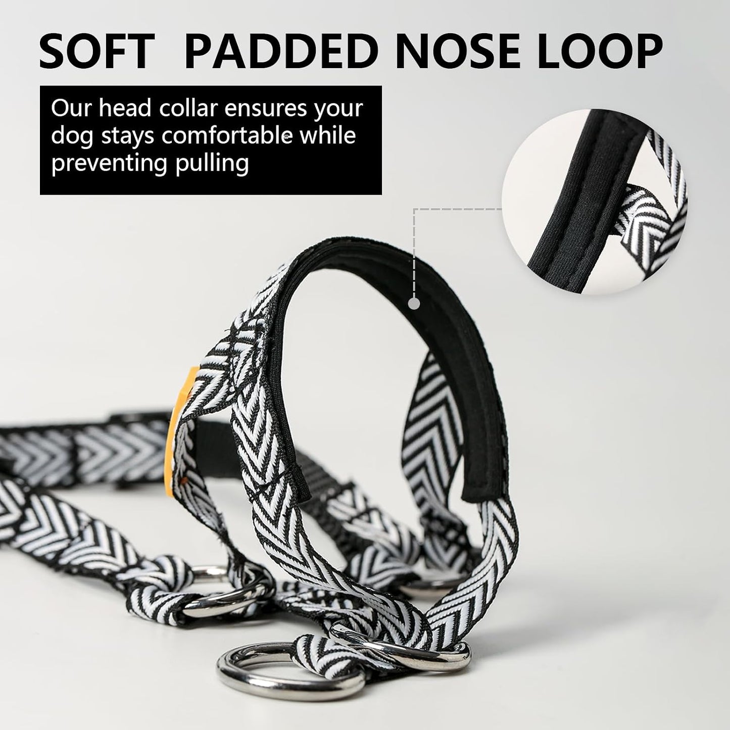 Close-up of the quick-release buckle and chrome-plated D-ring leash attachment