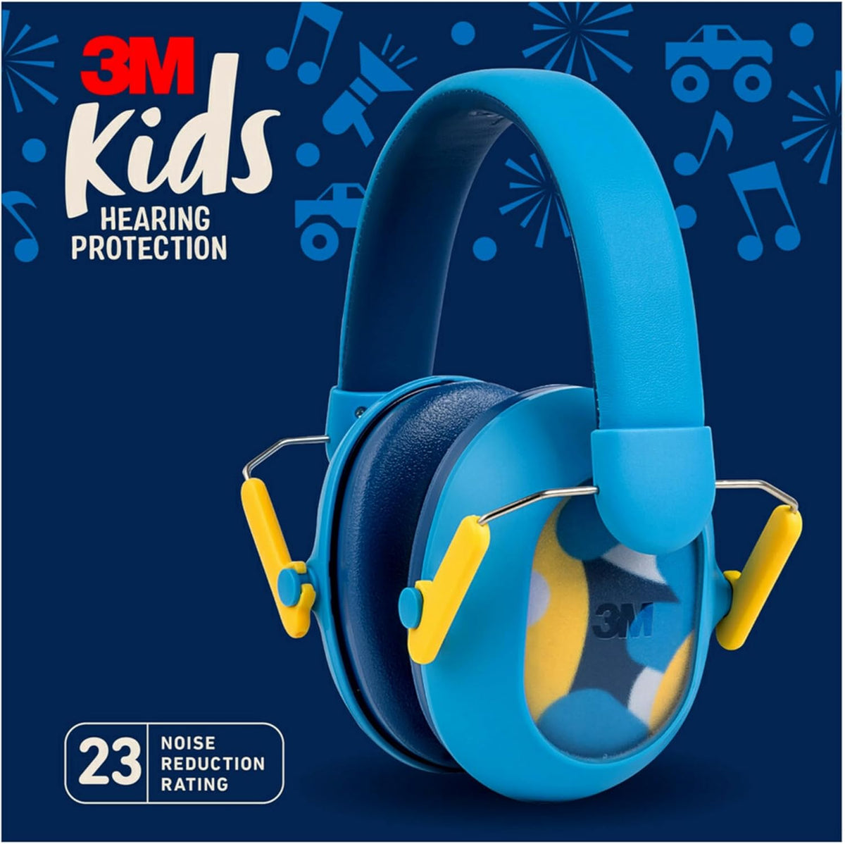3M Kids Hearing Protection Plus blue earmuffs front view