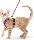 rabbitgoo Escape Proof Cat Harness and Leash Set, S, Green & Pink | 4-point Adjustable, Quick-snap Buckles, All-weather Mesh, Secure Leash Clip, Reflective Strips, for Average Adult Cats - Image 10