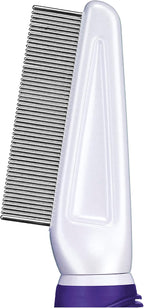Top view of ConairPro pet flea comb purple handle