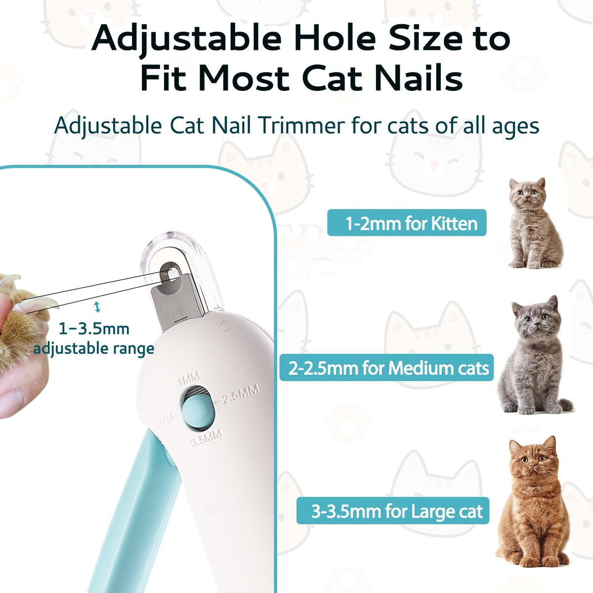 Demonstration of the slide out hidden nail file built into the handle of the blue AABDTYYD cat clipper