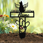 Custom Sleeping Cat Grave Marker Outdoor, Personalized Metal Cat Memorial Grave Stake with Name and Date, Outdoor Waterrproof Cats Memorial Plaque - Image 14