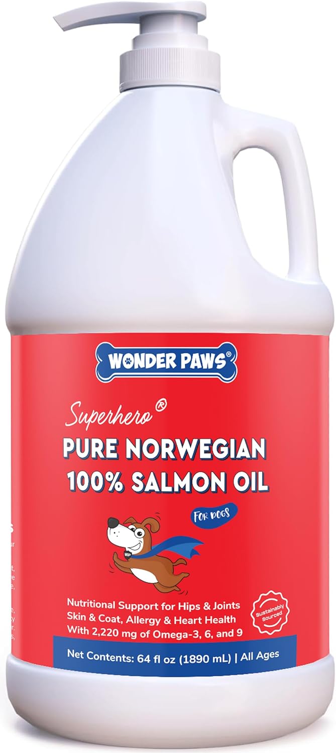 Liquid salmon oil omega three six nine supplement for dogs mealtime mixing
