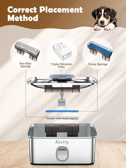 Kastty pet fountain activated carbon filter and sponge pack