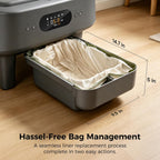 Close up of thickened tear-resistant litter box bag material