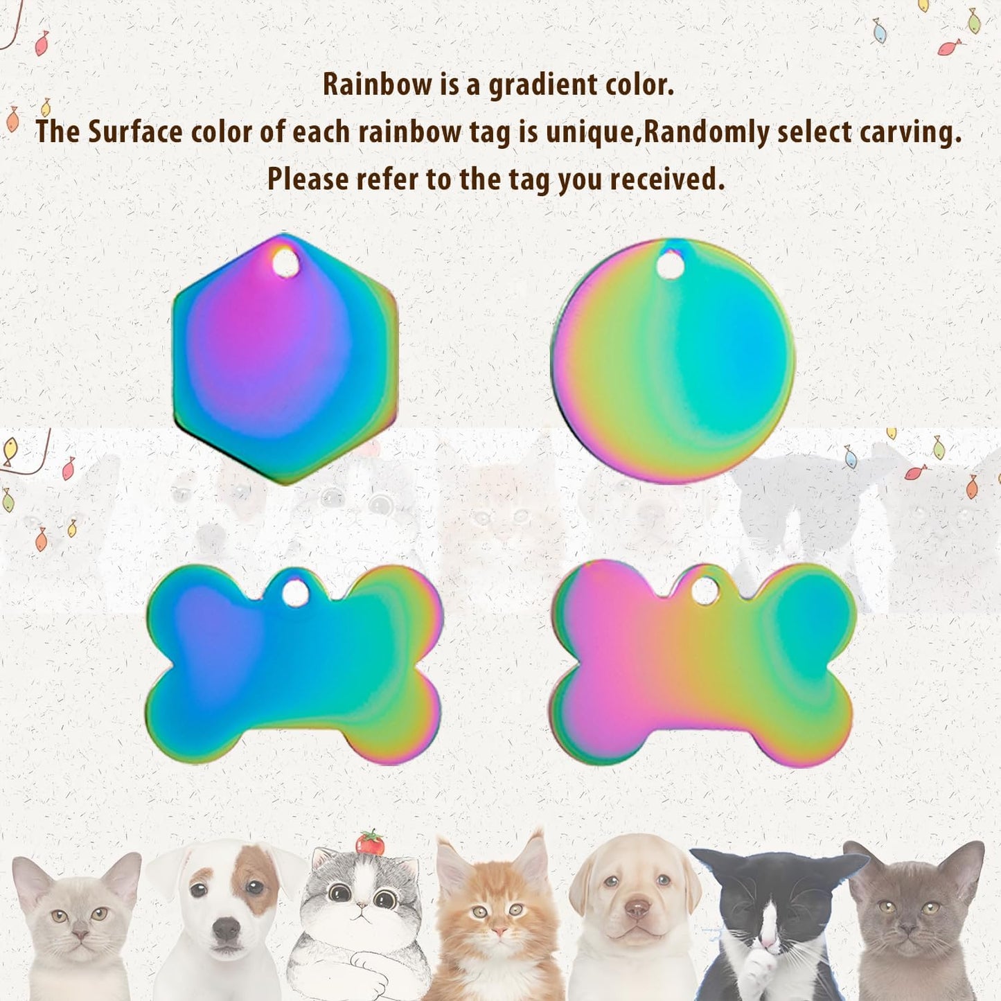 Laser engraved circle pet name tag with night sky design theme.
