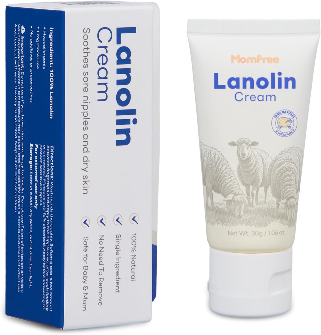 Momfree Lanolin Nipple Cream front view 30 grams tube