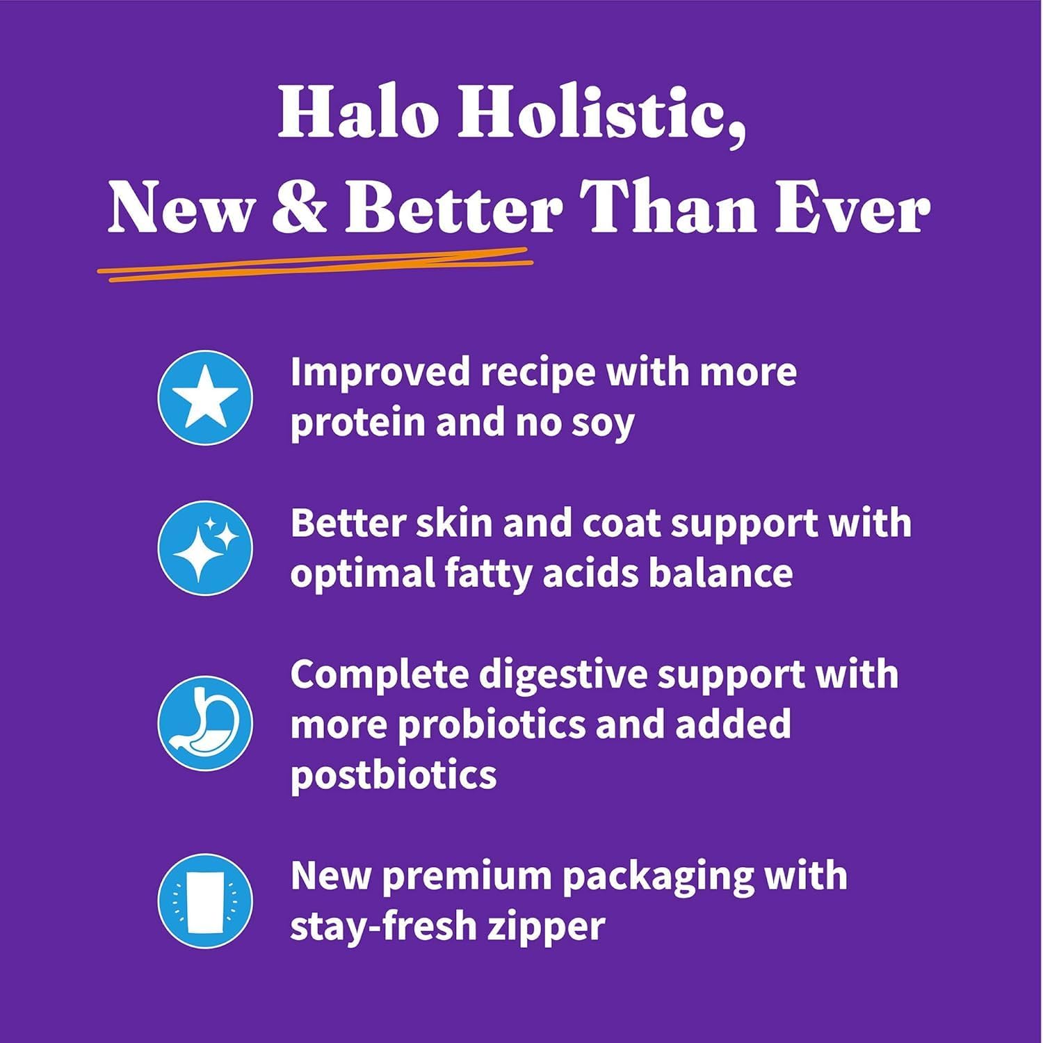 Halo Holistic Dry Cat Food for Sensitive Stomach, Wild-Caught Whitefish Natural Adult Cat Kibble with Healthy Grains, Probiotics & Omega Fatty Acids for Skin and Coat Health, 10 lb Bag - Image 9