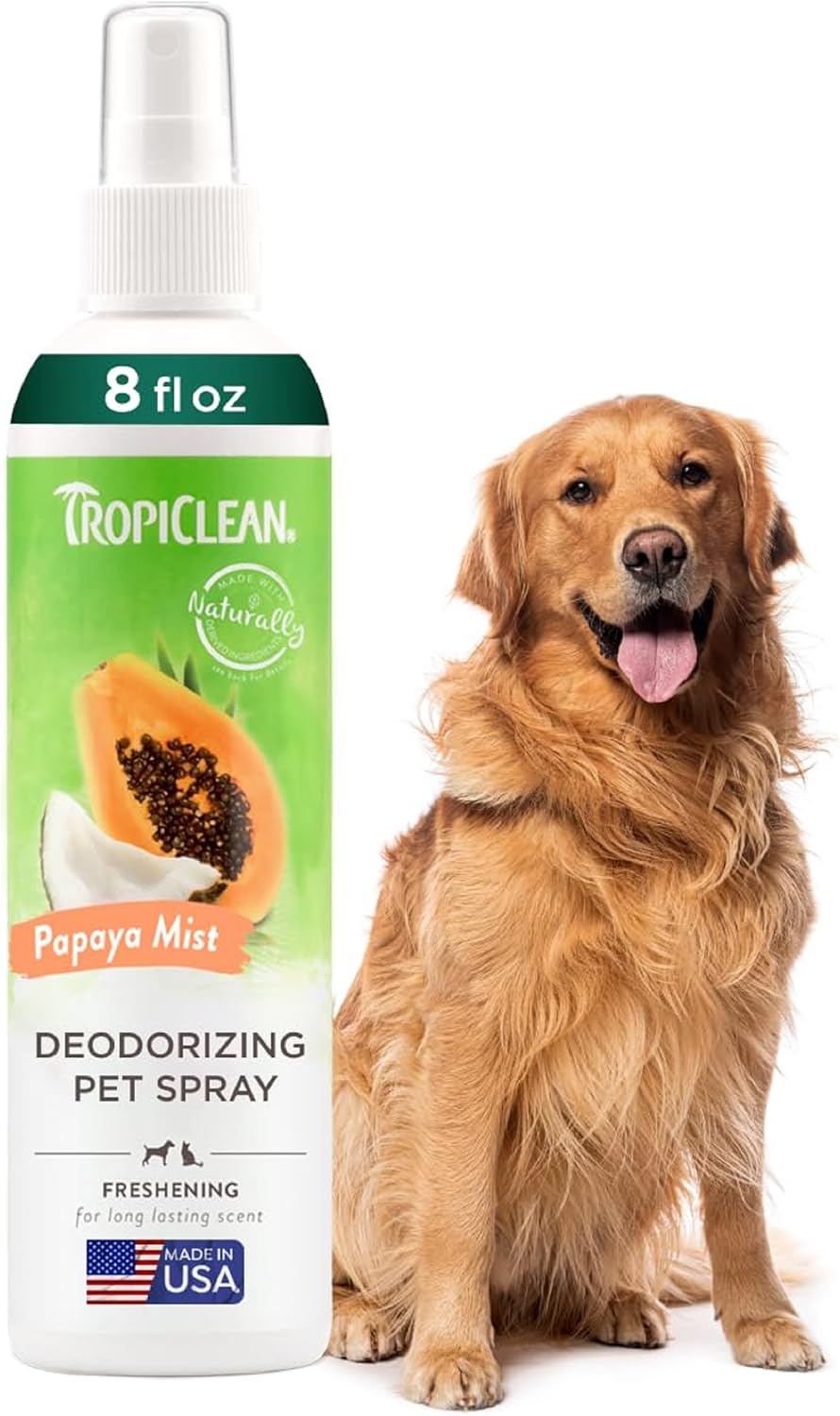 TropiClean Dog Perfume, Papaya Scented Dog Deodorizing Spray, 3X Long-Lasting Scent, After Bath Cologne & Detangling Spray with Vitamin E, 10oz. - Image 11