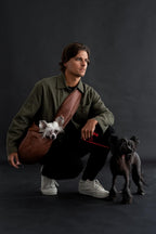 Noah and Paw pet sling showing plush fur lining interior