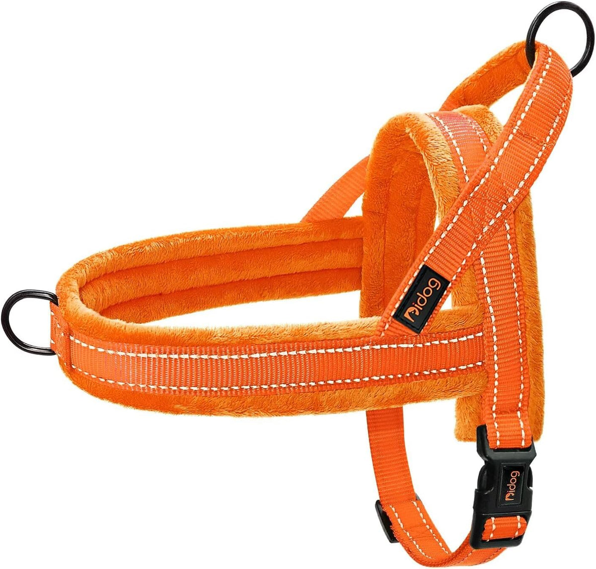 Didog Soft Flannel Padded Dog Vest Harness, No Pull/Quick Fit Reflective Dog Strap Harness, Easy for Training Walking (S:Chest 18-22", Mixed-Blue) - Image 9
