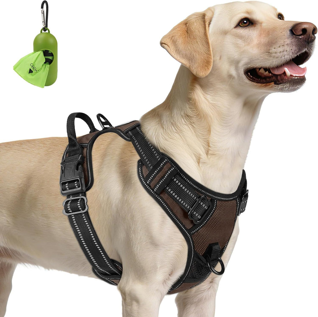 Joytale No Pull Dog Harness Medium Sized Dog, Reflective Pet Vest with Front Clip, Adjustable Soft Padded Harnesses with Easy Control Handle for Training and Walking, Black, M - Image 10