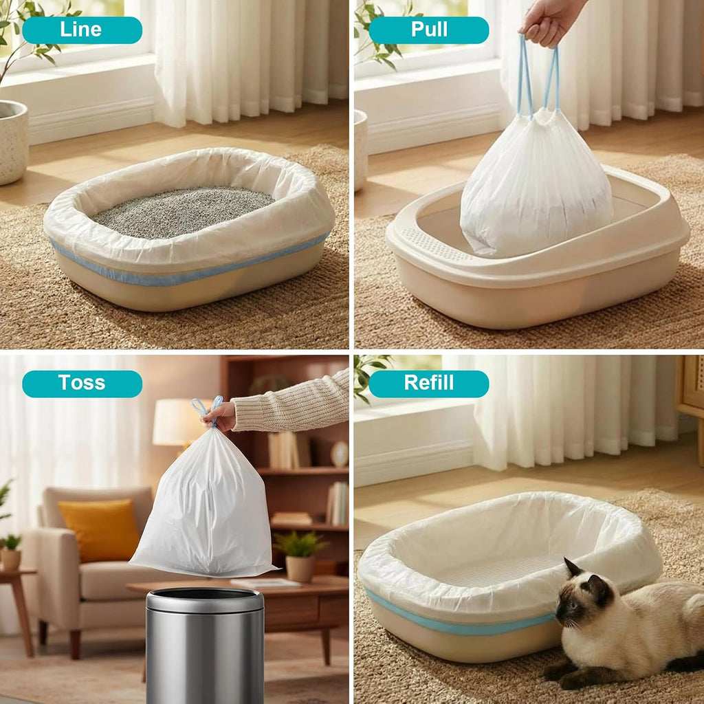 Frnoip leakproof disposable cat bags demonstrating heavy load capacity without tearing