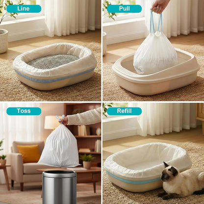Frnoip leakproof disposable cat bags demonstrating heavy load capacity without tearing