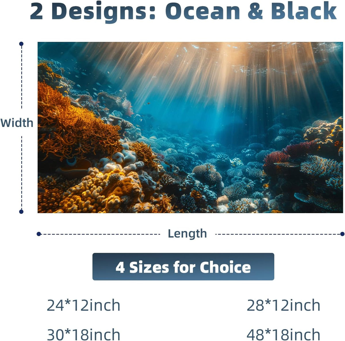 AWERT 24x12 inch double sided aquarium backdrop texture and material detail