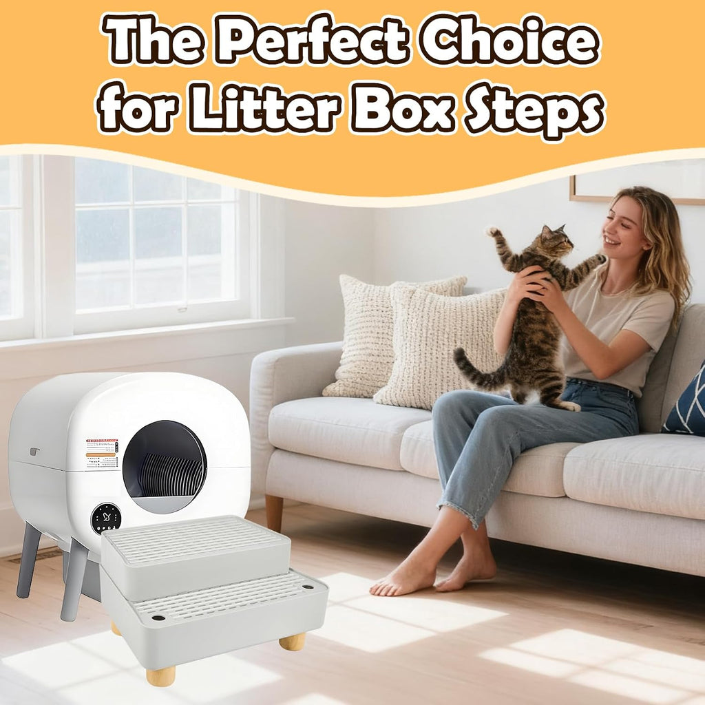 SpaceTime elevated cat ramp system highlighting the solid wood legs and sturdy frame construction