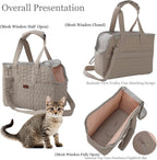 Small Dog Purse Rabbits Carrier Bag,Adult Cat/Puppy Carriers Bunny Bag with Multiple Pockets,Breathable Mesh Soft Cushion,Traveling Pets Tote Picnic Outdoor 15lb (Grey2, Large) - Image 5