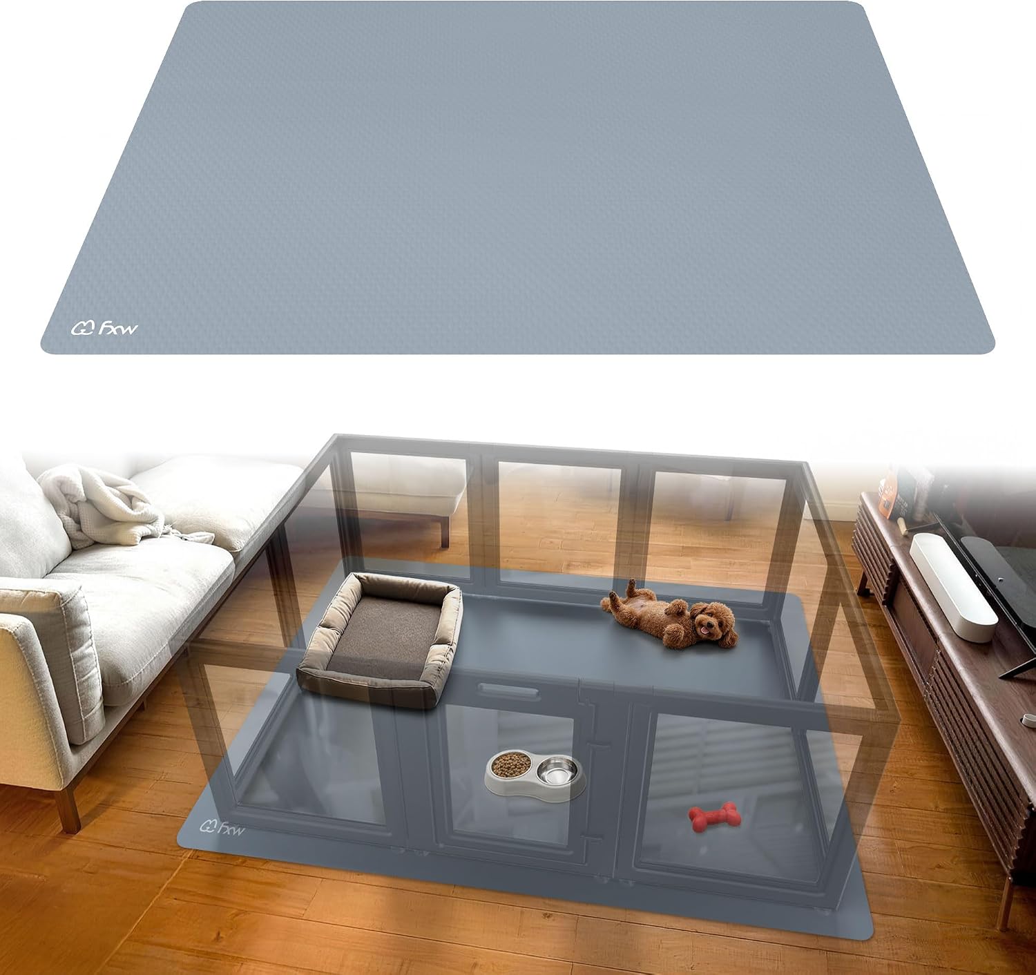 Folded FXW floor protector mat for storage convenience