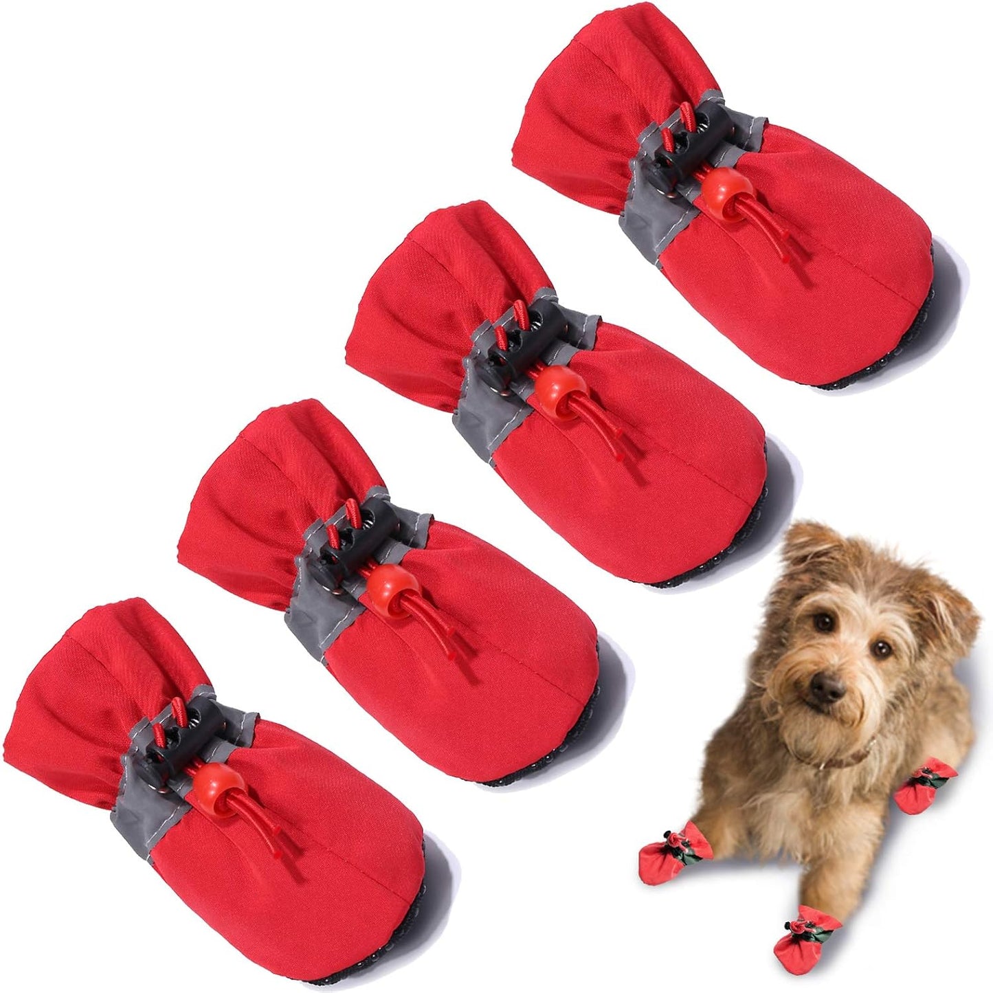 Dog Shoes for Hot Pavement, Summer Dog Boots & Paw Protector, Anti-Slip Sole Dog Booties with Reflective Straps Dog for Small Medium Dogs 4PCS (A-Pink, Size 3: 1.37"(Width)) - Image 13