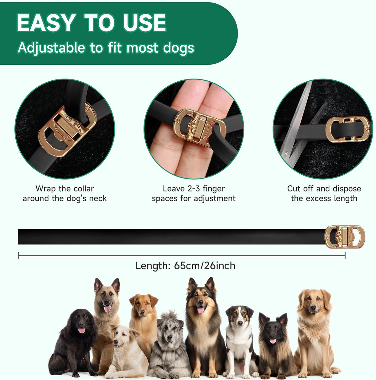 Instruction diagram for Woyamay flea and tick collar application
