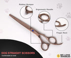 We Love Doodles four piece pet shears set stored inside protective leather case